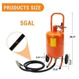 Garvee 5 Gallon Sand Blasting Machine, 60-110 Psi Pressure Air Sand Blasting Kit w/4 Ceramic Nozzles & Oil-Water Separator, Portable Abrasive Blaster for Stain Removal Paint, Orange