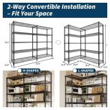 Garvee 5-Tier Metal Storage Shelves, Heavy Duty Garage Shelving Unit 1325LBS Capacity, Adjustable Wire Rack Standing Storage Shelf Organizer for Kitchen Pantry Home&Commercial, 15.7"D x 70.8"W x 70.5"