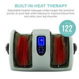 Reflexology Shiatsu Foot Massager w/ High-Intensity Rollers, Remote Control, Sage Green