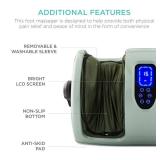 Reflexology Shiatsu Foot Massager w/ High-Intensity Rollers, Remote Control, Sage Green