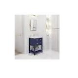 VIOLA 24 in. W Bath Vanity in Monarch Blue Finish with Ceramics Integrated Vanity Top with White Basin
