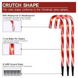 25" Christmas Candy Cane Lights, 72LED Outdoor Pathway Markers Lights Christmas Decor with Stakes, 12 pack