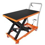 Garvee Single Scissor Lift Table, 330lbs Capacity 28.5" Lifting Height, Hydraulic Lift Table Cart with Locking Wheels and Non-Slip Pad, Hydraulic Scissor Cart for Material Handling and Transportation,