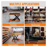 Garvee Single Scissor Lift Table, 330lbs Capacity 28.5" Lifting Height, Hydraulic Lift Table Cart with Locking Wheels and Non-Slip Pad, Hydraulic Scissor Cart for Material Handling and Transportation,