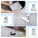 Garvee Area Rug 9x12 Washable Stain Resistant Vintage Border Soft Large Carpet Blue for Living Room Dining Room Bedroom Home Decor Office