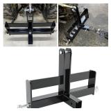 Garvee 3 Point Trailer Hitch with 2" Receiver for Category 1 Tractors - Heavy-Duty Steel, Quick-Install, Rust-Resistant, Includes Suitcase Weight Brackets - Industrial Use, Black
