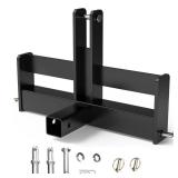 Garvee 3 Point Trailer Hitch with 2" Receiver for Category 1 Tractors - Heavy-Duty Steel, Quick-Install, Rust-Resistant, Includes Suitcase Weight Brackets - Industrial Use, Black