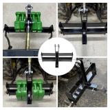 Garvee 3 Point Trailer Hitch with 2" Receiver for Category 1 Tractors - Heavy-Duty Steel, Quick-Install, Rust-Resistant, Includes Suitcase Weight Brackets - Industrial Use, Black