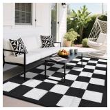 Garvee Outdoor Rug Patio 9x18 Reversible Waterproof Lightweight Plastic Straw Foldable with Carry Bag and Stakes for Picnic Beach