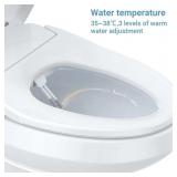 Garvee Senfot Smart Bidet Toilet Seat - Dual Spray Nozzles, Heated Seat, Slow-Close Lid, LED Nightlight, Retail $156.99