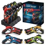 Set of 4 Rechargeable Laser Tag Blasters w/ Docking Station, No Vests Needed, Red/ Yellow/ Blue/ Green