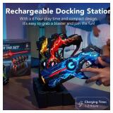 Set of 4 Rechargeable Laser Tag Blasters w/ Docking Station, No Vests Needed, Red/ Yellow/ Blue/ Green