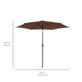 Outdoor Steel Market Patio Umbrella Decoration w/ Tilt, Crank Lift - 10ft, Brown
