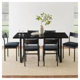 Modern Dining Room Kitchen Table, Dining Table, - Black/Black (Table Only)