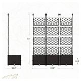Garvee 3 PCS Raised Garden Bed with Trellis, 48" x 63" Plastic Planter Box for Climbing Plants, Outdoor Vertical Garden with Privacy Screen for Patio, Balcony, Backyard – Sturdy & Lightweight