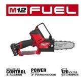 MILWAUKEE M12 FUEL 12V Lithium-Ion Brushless Battery 6 in. HATCHET Pruning Saw Kit with 4.0 Ah Battery and Charger MSRP $278.97