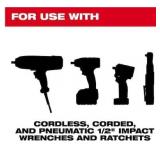 MILWAUKEE SHOCKWAVE Impact-Duty 1/2 in. Drive SAE Deep Well Impact PACKOUT Socket Set (15-Piece) MSRP $179.97