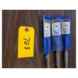 (3) Bosch Spline Carbide Drill Bits...