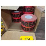 (7) Rolls Red Danger Tape, 3"x1000