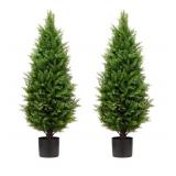 Set of 2 Artificial 3ft Cedar Trees $129.99 Retail - Brand New