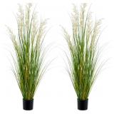 Artificial 47" Tall Green Grass Plant 2 Pack $66.99 Retail - Brand New