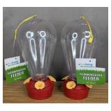 Set of 2 Plastic Hummingbird Feeders - Brand New