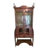 UB - Vintage Secretary Desk with Glass-Door Bookcase