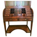 UB - Vintage Secretary Desk with Glass-Door Bookcase