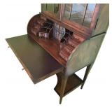 UB - Vintage Secretary Desk with Glass-Door Bookcase