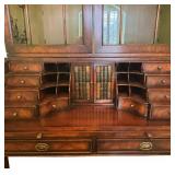 UB - Vintage Secretary Desk with Glass-Door Bookcase