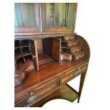 UB - Vintage Secretary Desk with Glass-Door Bookcase