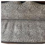 MB - Vintage Leopard Print Custom Upholstered Bench on Carved Wood Frame