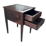 MB - Pair of Handcrafted Mahogany Queen Ann Nightstands