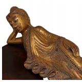 LL - Buddha Reclining Statue - Vintage Gold Gilded