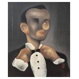 LL - Original Portrait Painting - Dark Formal Attire with Gold Frame