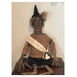 LL - Handcrafted Folk Art Salem Witch Doll, Primitive Cloth Doll