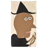 LLR - Witch on Broom - Original Painting on Board by Annie T.