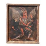 LLR - Lucifer et Lux - Original Painting with Distressed Frame by Styles