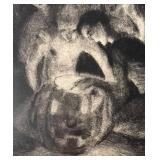 S. Reynolds Jack-O-Lantern Framed Etching
