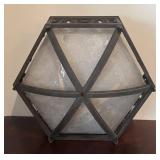 LL - Hexagonal Iron Lantern Ceiling Light Fixture - Frosted Glass Shade