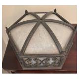 LL - Hexagonal Iron Lantern Ceiling Light Fixture - Frosted Glass Shade