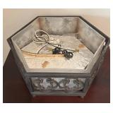 LL - Hexagonal Iron Lantern Ceiling Light Fixture - Frosted Glass Shade