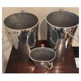 LL - Three Thick Metal Buckets