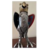 Alan Wadzinski Steampunk Eagle Sculpture with Shield Wings - Metal Art