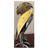 Alan Wadzinski Steampunk Eagle Sculpture with Shield Wings - Metal Art