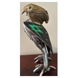 Alan Wadzinski Steampunk Eagle Sculpture with Shield Wings - Metal Art
