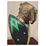 Alan Wadzinski Steampunk Eagle Sculpture with Shield Wings - Metal Art