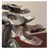 Alan Wadzinski Steampunk Eagle Sculpture with Shield Wings - Metal Art
