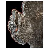 LL - Large Artisan Platter - Black Glazed Dotted Pattern, Andy Naisse
