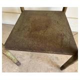 G - Metal End Table with One Drawer, Patina Finish